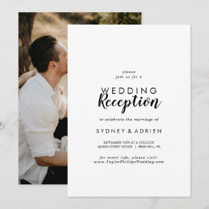 Invitación Fotografía de caligrafía simple Sólo recepción de