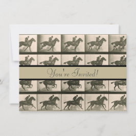 Invitación Fotografía de cosecha de caballos en movimiento