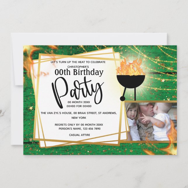 Invitación Fotografía de cumpleaños AGE de las luces de la pa (Anverso)