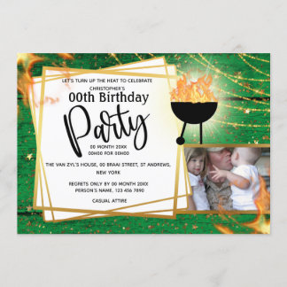 Invitación Fotografía de cumpleaños AGE de las luces de la pa