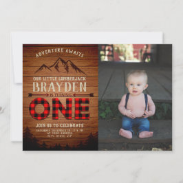 Invitación Fotografía de cumpleaños de Búfalo Lumberjack