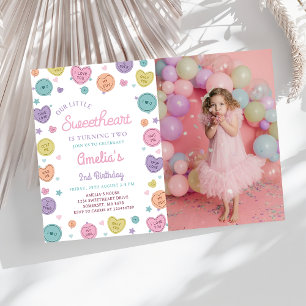 Invitación Fotografía de cumpleaños de Candy Valentine