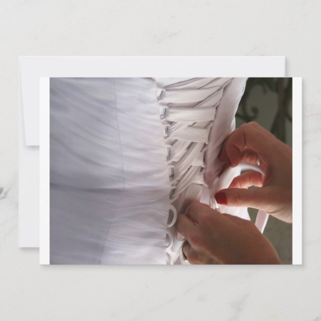 Invitación Fotografía de dama de honor entrelazando vestido d (Anverso)