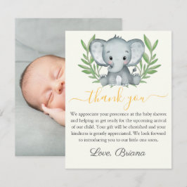 Invitación Fotografía de Elephant Neutral Baby Shower