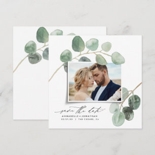 Invitación Fotografía de estilo moderno y elegante con eucali