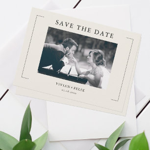 Invitación Fotografía De Estilo Vintage Guardar La Fecha