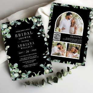 Invitación Fotografía de Eucalyptus Código QR Ducha de Novias