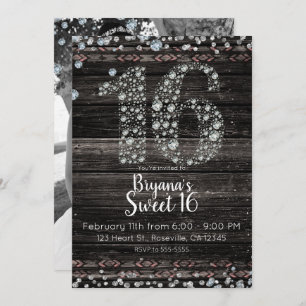 Invitación Fotografía de Fiesta de Cumpleaños de Diamante de