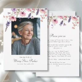 Invitación Fotografía de funeral de "Celebración de la vida" 