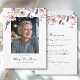 Invitación Fotografía de funeral de "Celebración de la vida"