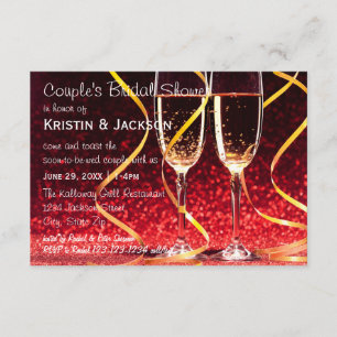Invitación Fotografía de gafas de champán - Ducha nupcial 3x5