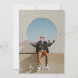 Invitación Fotografía de graduación de la tipografía negra mo