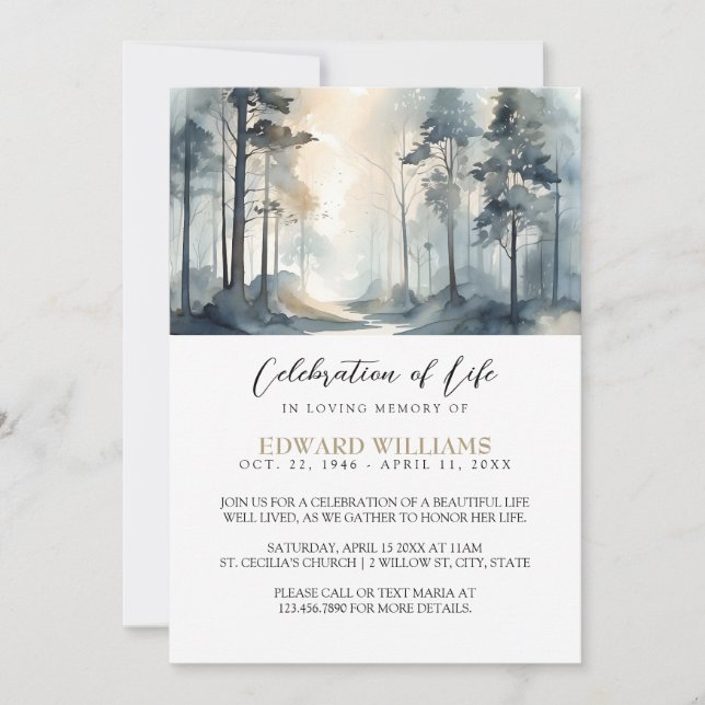 Invitación Fotografía de la celebración de la vida en el fune (Anverso)