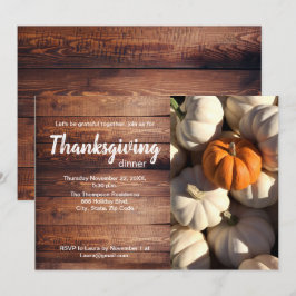 Invitación Fotografía de la cosecha de calabaza de la cena de