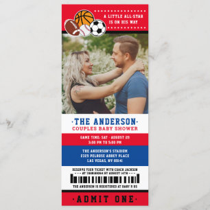 Invitación Fotografía de la ducha de las parejas de boletos d