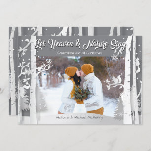 Invitación Fotografía de la escena de nieve de bosque de bosq