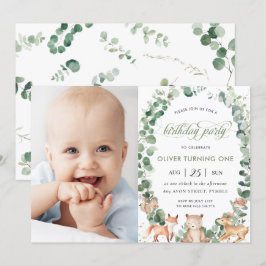 Invitación Fotografía de la fiesta de cumpleaños de Woodland 