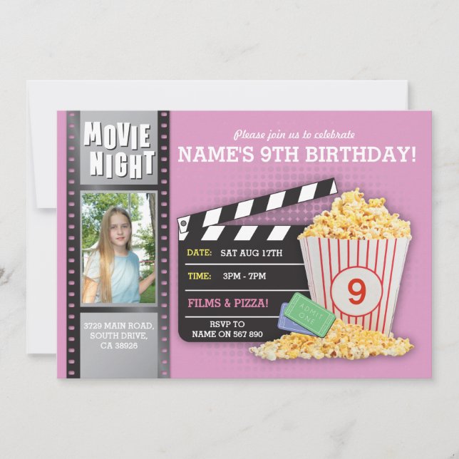 Invitación Fotografía de la fiesta de cumpleaños del Cine Ros (Anverso)