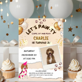 Invitación Fotografía de la fiesta de cumpleaños del perro co