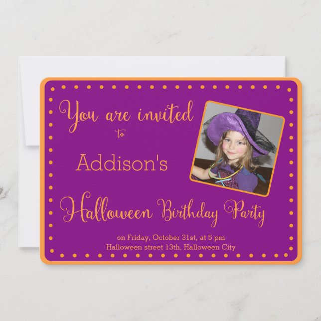 Invitación Fotografía de la fiesta de cumpleaños Purple Hallo (Anverso)