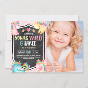 Invitación Fotografía de la fiesta de los tres cumpleaños de