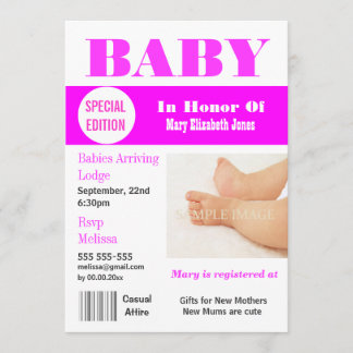 Invitación Fotografía de la revista Baby Girls PERSONALIZE