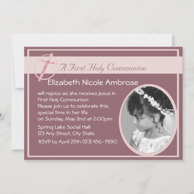 Invitación Fotografía de la Santa Comunión (Anverso)