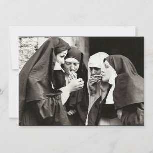 Invitación Fotografía de las monjas humeantes de la época