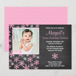 Invitación Fotografía de Onederland Chalkboard
