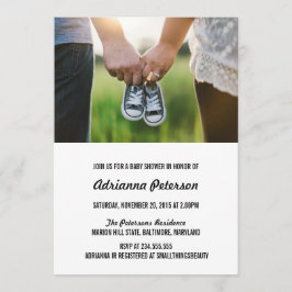 Invitación Fotografía de pareja Baby Shower simple moderna