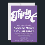 Invitación Fotografía de Purple Retro Groovy, 30 años, Fiesta<br><div class="desc">Fotografía de Morple Retro Groovy Invitación a la fiesta de cumpleaños número 30</div>