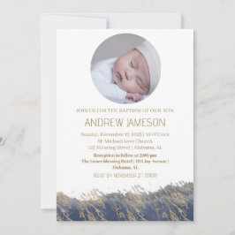 Invitación Fotografía de redondeo cristiano simple y elegante