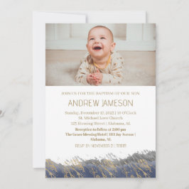 Invitación Fotografía de redondeo cristiano simple y elegante