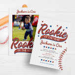 Invitación Fotografía de Rookie del Año Primer Cumpleaños<br><div class="desc">Invitación de primer cumpleaños a la foto de Rookie of the Year</div>