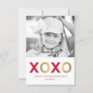 Invitación Fotografía de San Valentín de niños de XOXO Rojo
