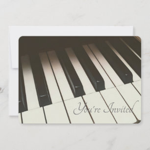 Invitación Fotografía de teclas de piano en blanco y negro pa
