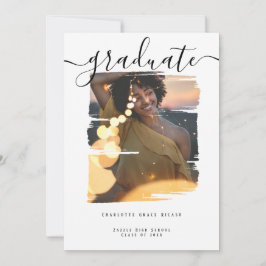 Invitación Fotografía de tipografía Graduación personalizada