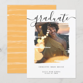 Invitación Fotografía de tipografía Graduación personalizada