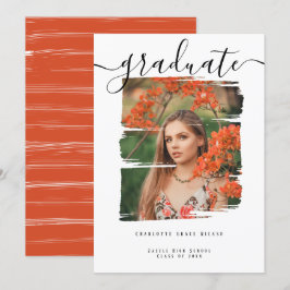 Invitación Fotografía de tipografía Graduación personalizada