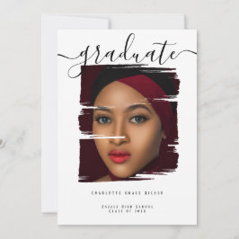 Invitación Fotografía de tipografía Graduación personalizada