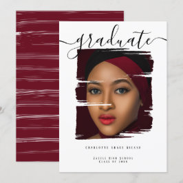 Invitación Fotografía de tipografía Graduación personalizada