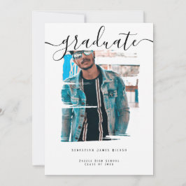 Invitación Fotografía de tipografía Graduación personalizada
