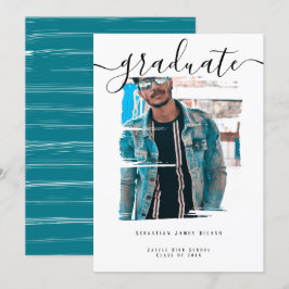 Invitación Fotografía de tipografía Graduación personalizada
