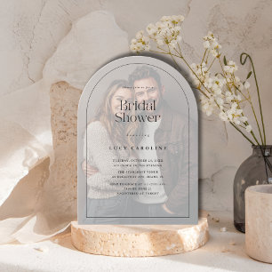 Invitación Fotografía de Vellum Overlay Simple Bridal Shower