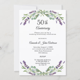 Invitación Fotografía del 50 aniversario de bodas con flores