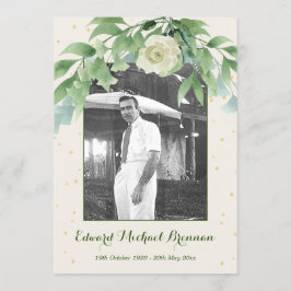 Invitación Fotografía del Funeral Memorial Foliage Elegante R