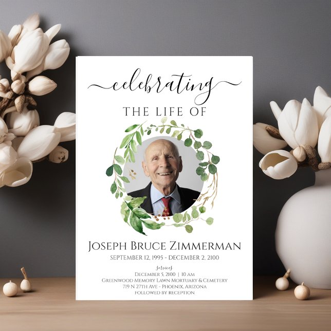 Invitación Fotografía del Greenery Funeral Memorial Service (Subido por el creador)