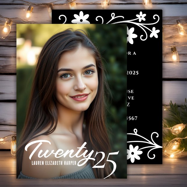 Invitación Fotografía Elegante Y Elegante Y Graduación De Año (Stylish And Elegant Photo And Year Graduation Invitation
)