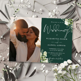Invitación Fotografía floral de vegetación Boda esmeralda ver