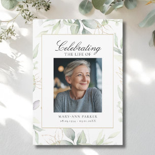 Invitación Fotografía Funeral "Celebración de la Vida" con Ve